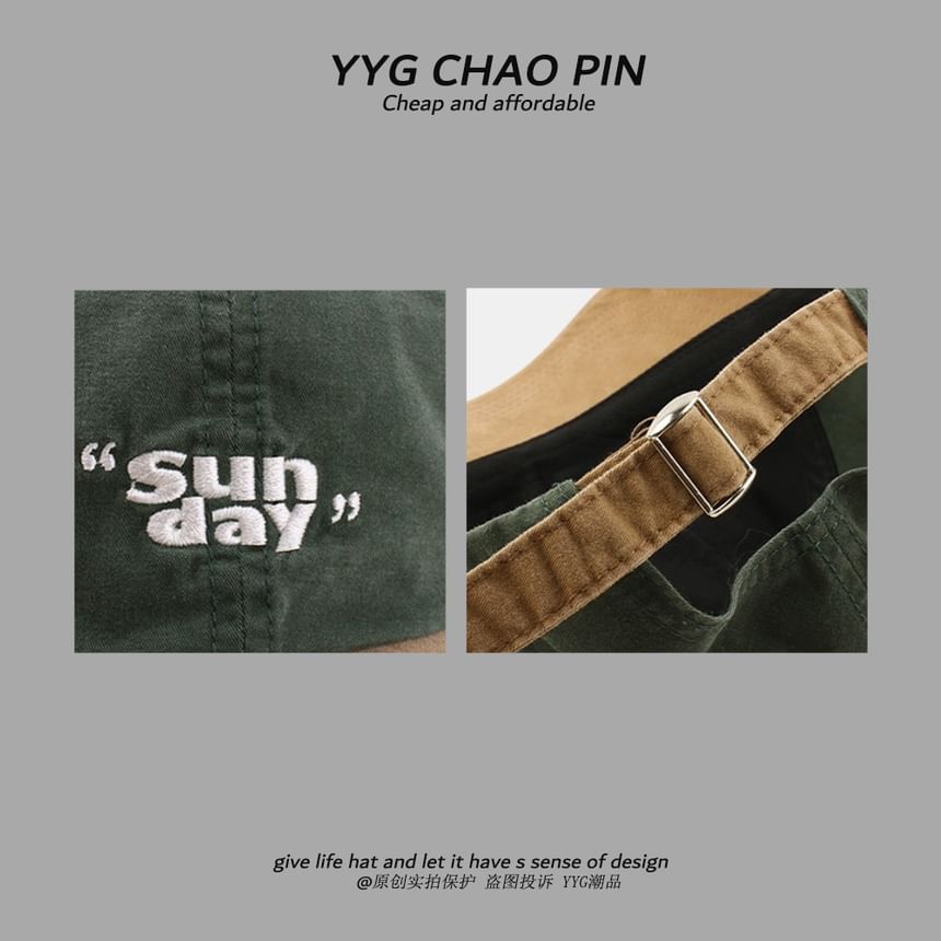 Baseball Cap Lettering Tone Embroidered Two