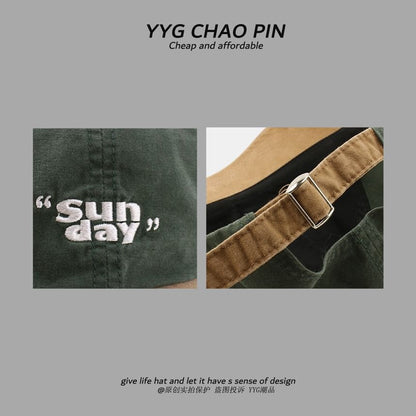 Baseball Cap Lettering Tone Embroidered Two