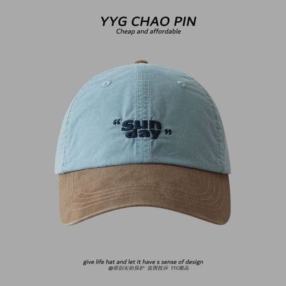 Baseball Cap Lettering Tone Embroidered Two