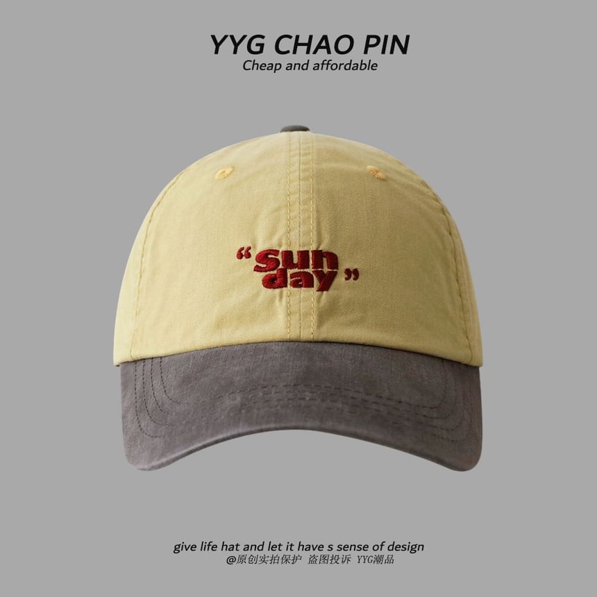 Baseball Cap Lettering Tone Embroidered Two