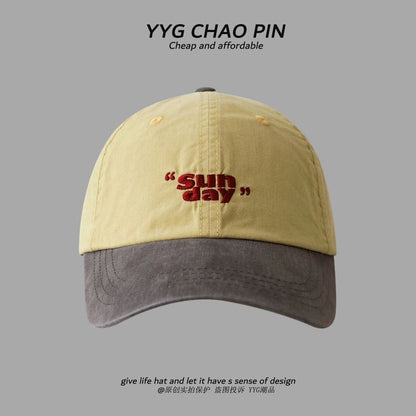 Baseball Cap Lettering Tone Embroidered Two