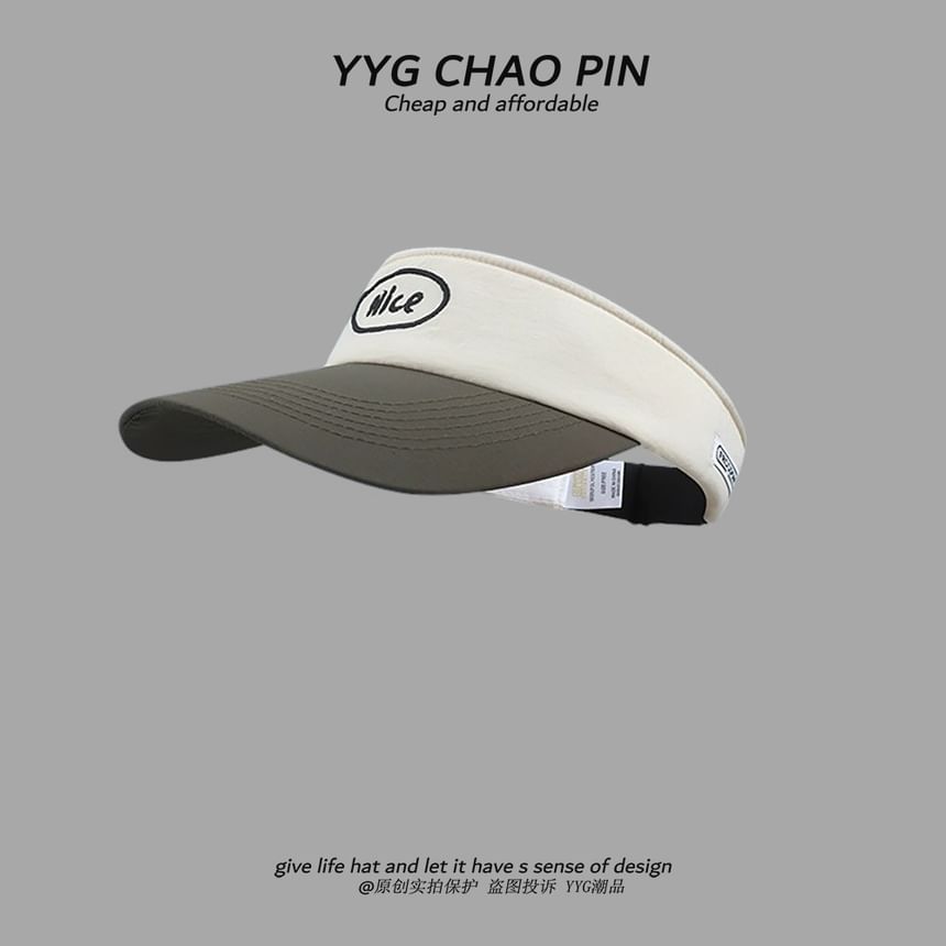 Lettering Embroidered Tone Two Visor Sun
