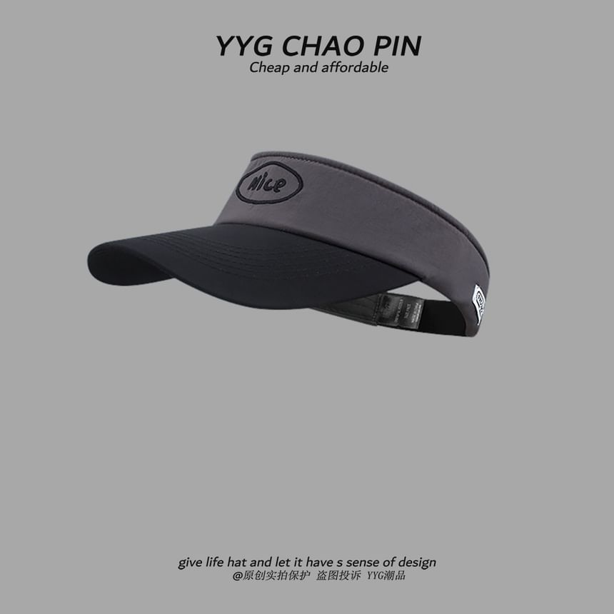 Lettering Embroidered Tone Two Visor Sun