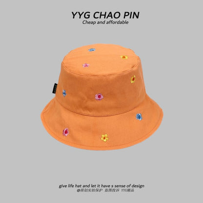 Hat Floral Bucket Embroidered