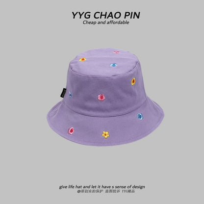Hat Floral Bucket Embroidered