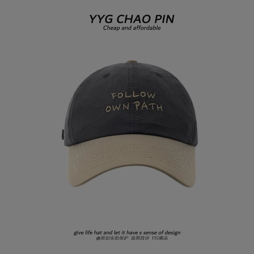 Cap Two Lettering Tone Baseball Embroidered