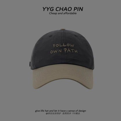 Cap Two Lettering Tone Baseball Embroidered