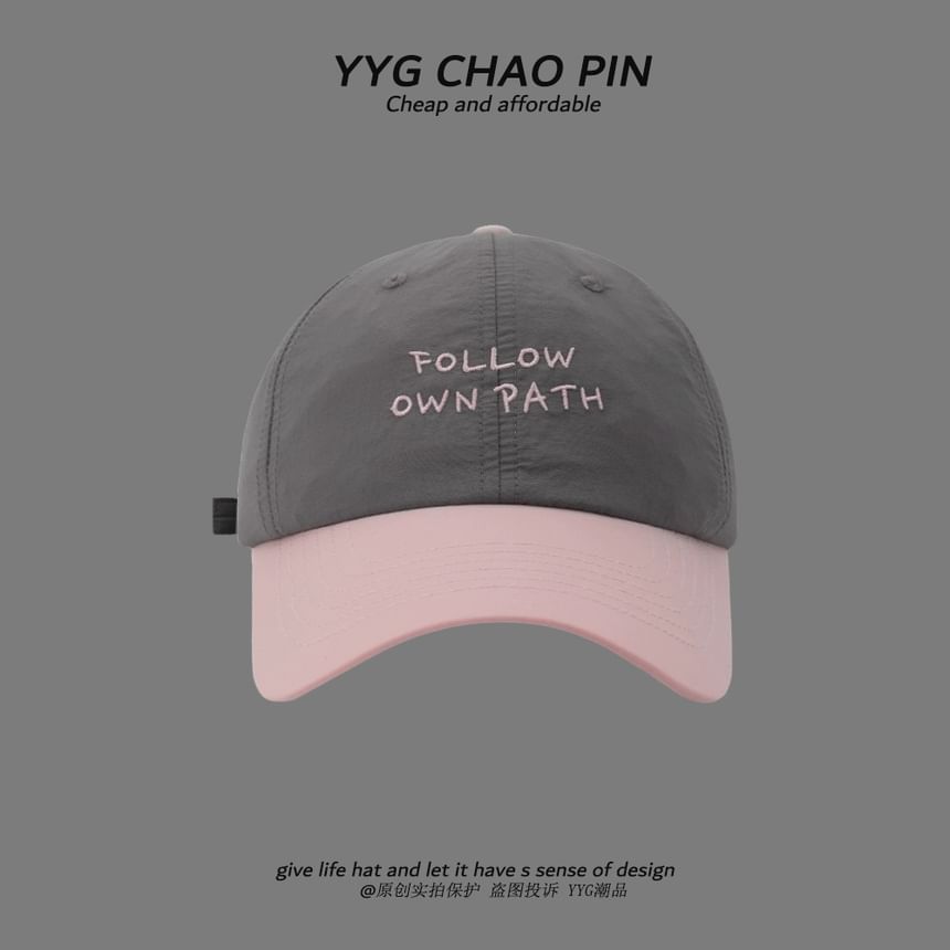 Cap Two Lettering Tone Baseball Embroidered