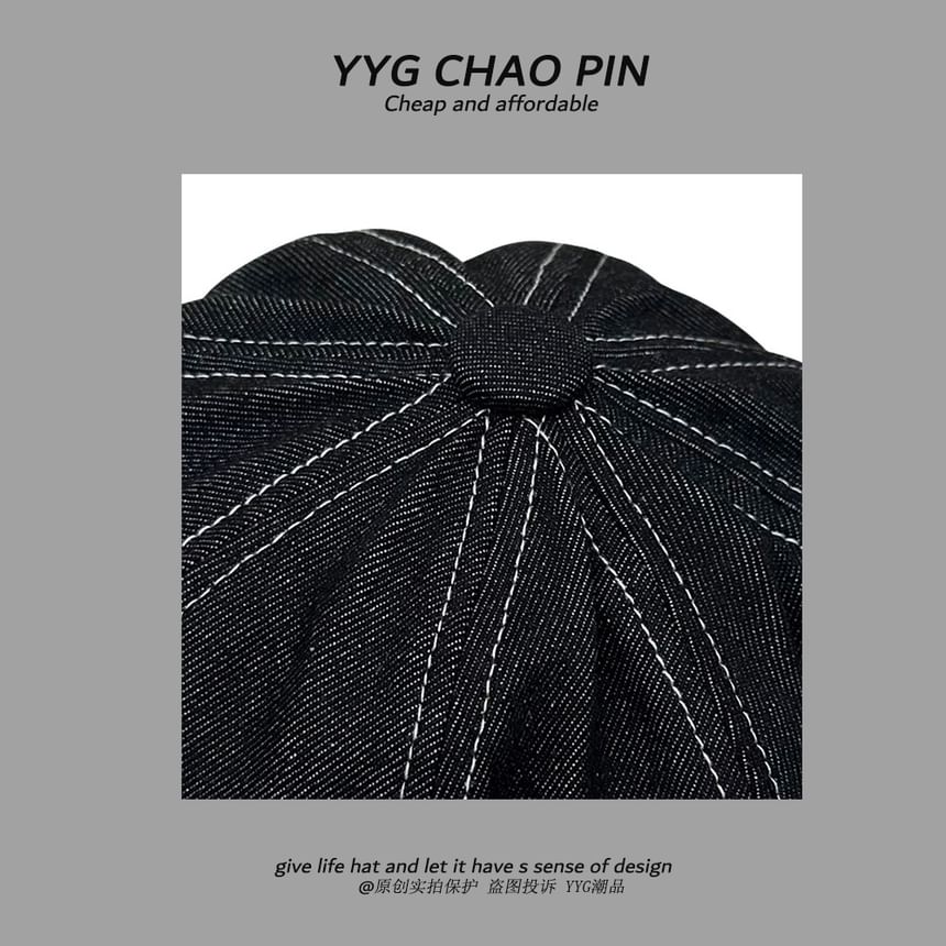 Newsboy Embroidered Cap Apple