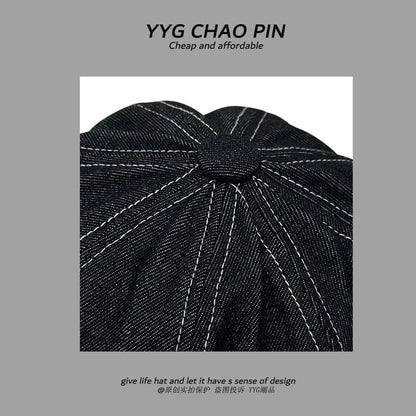 Newsboy Embroidered Cap Apple