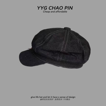 Newsboy Embroidered Cap Apple