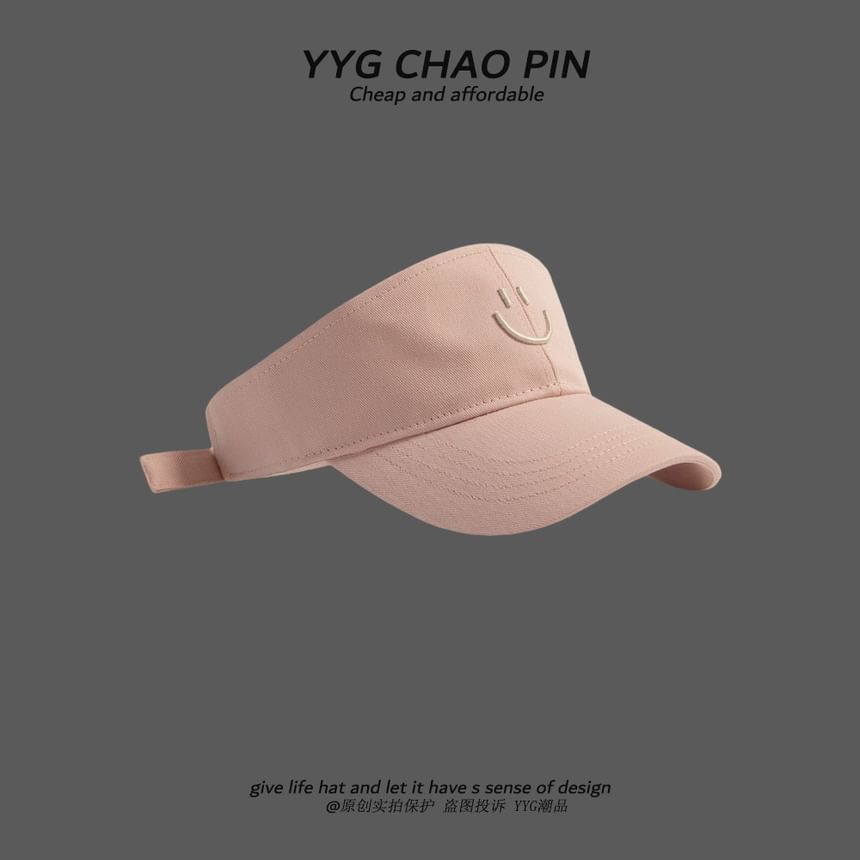 Face Smiley Embroidered Visor Sun