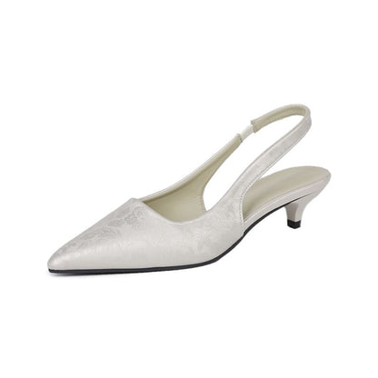 Heel Slingback Sandals Pointed Low