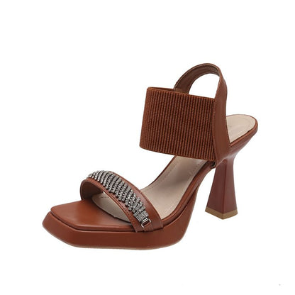 Wedge Heel Rhinestone Sandals