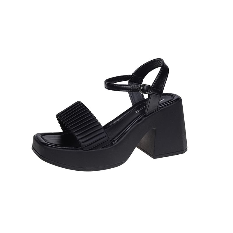 Toe Square Block Heel Sandals