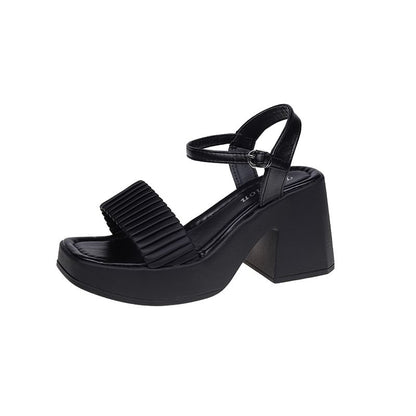 Toe Square Block Heel Sandals