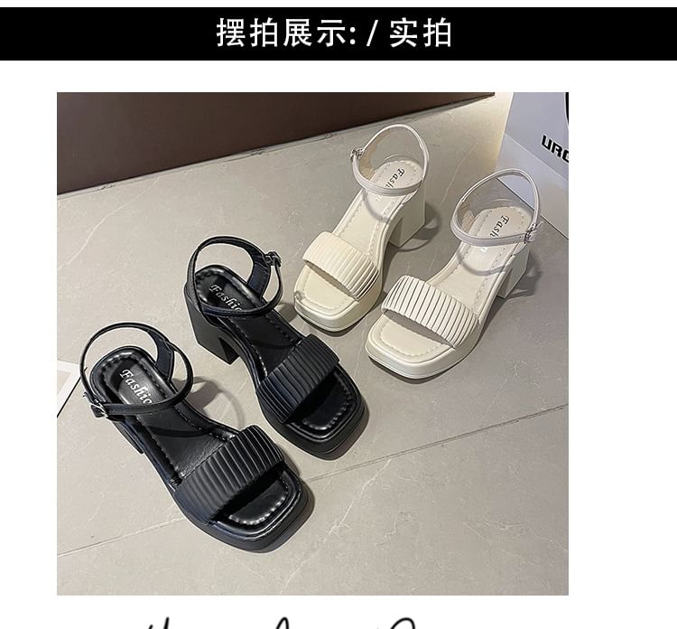 Toe Square Block Heel Sandals