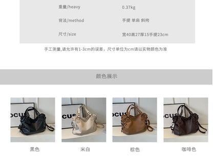 Tote Plain Leather Faux Bag