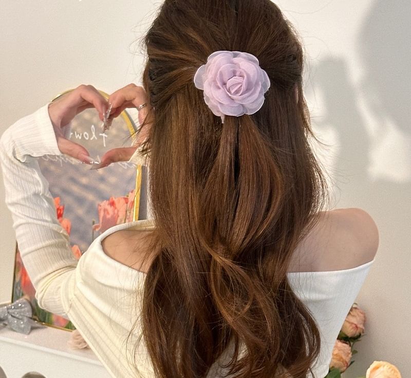 Floral Mesh Scrunchie