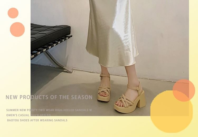 Ankle Strap Chunky Heel Sandals