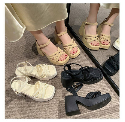 Ankle Strap Chunky Heel Sandals