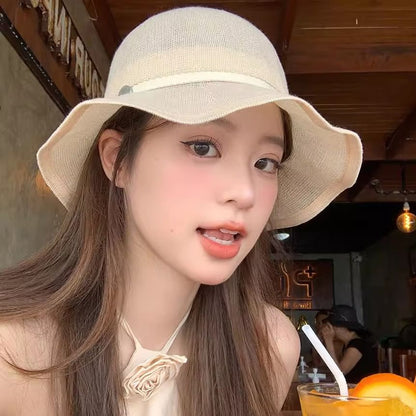 Bucket Ruffle Linen Hat Cotton