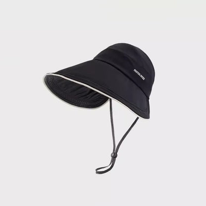 Embroidered Lettering Hat Top Sun Open