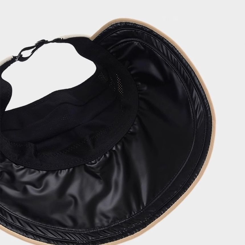 Embroidered Lettering Hat Top Sun Open