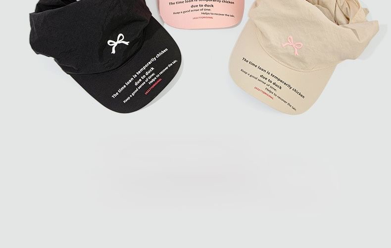 Bow Embroidered Quick Dry Cap