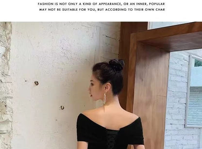 Gown Dress V-Neck A-Line Short-Sleeve Evening / Plain