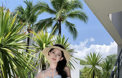 Spaghetti Strap Plain Asymmetrical Midi A-Line Dress