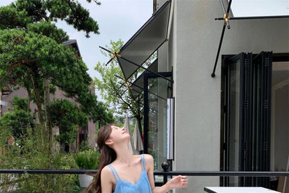 Spaghetti Strap Gradient Midi A-Line Dress