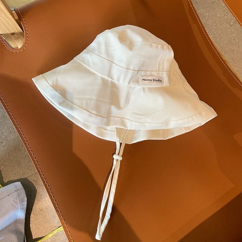 Bucket Hat Lettering Applique Striped