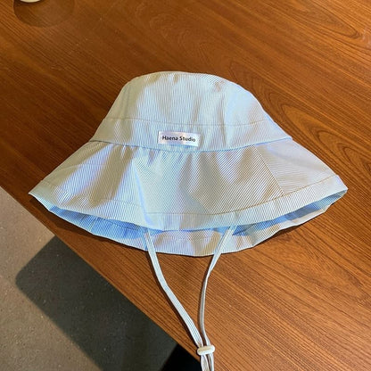 Bucket Hat Lettering Applique Striped