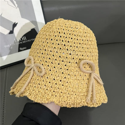 Bow Knit Cloche Hat