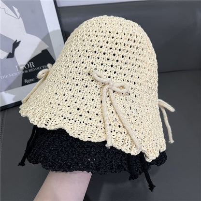 Bow Knit Cloche Hat