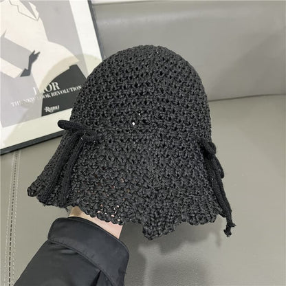 Bow Knit Cloche Hat