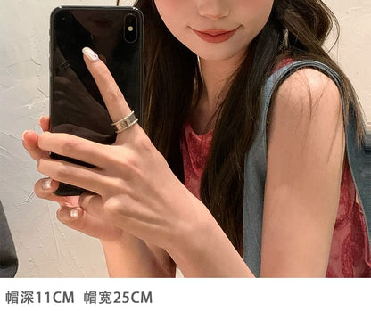 Faux Pearl Bow Lace Trim Denim Beret