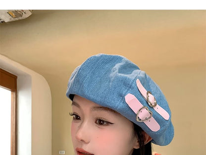 Buckled Denim Beret