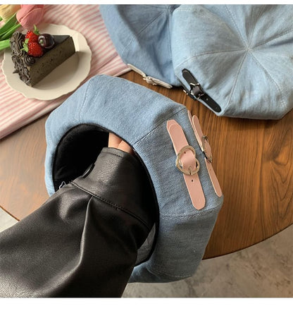 Buckled Denim Beret