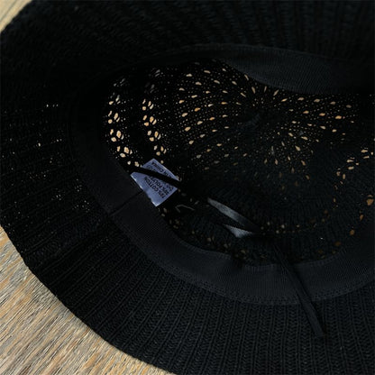 Plain Perforated Knit Bucket Hat