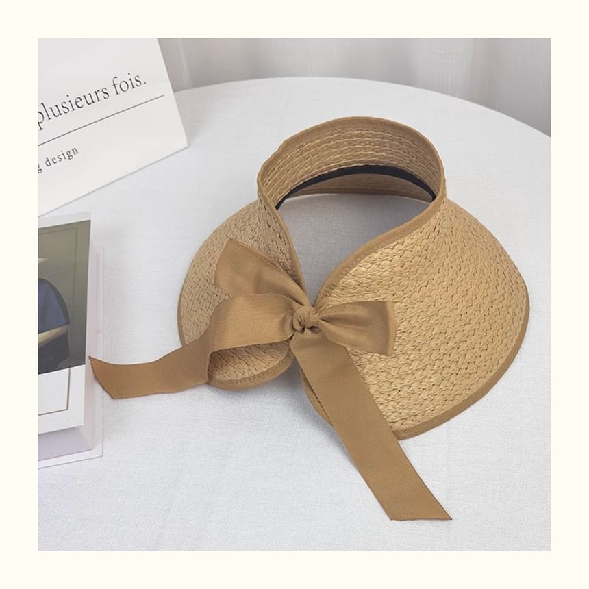 Contrast Trim Straw Wide Brim Sun Visor