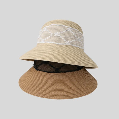 Lace Bow Straw Sun Hat