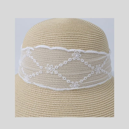 Lace Bow Straw Sun Hat