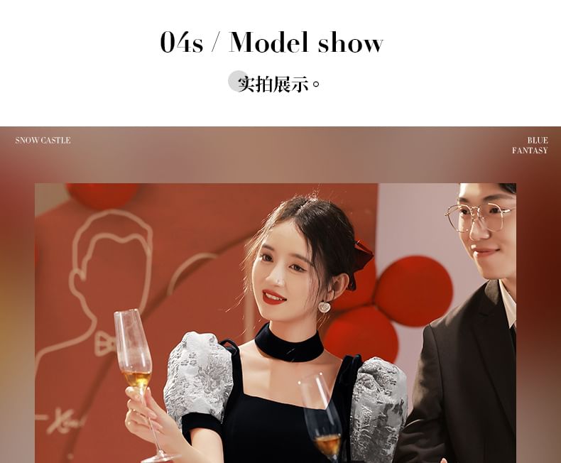 Neck Short-Sleeve A-Line Gown Evening Square Lace