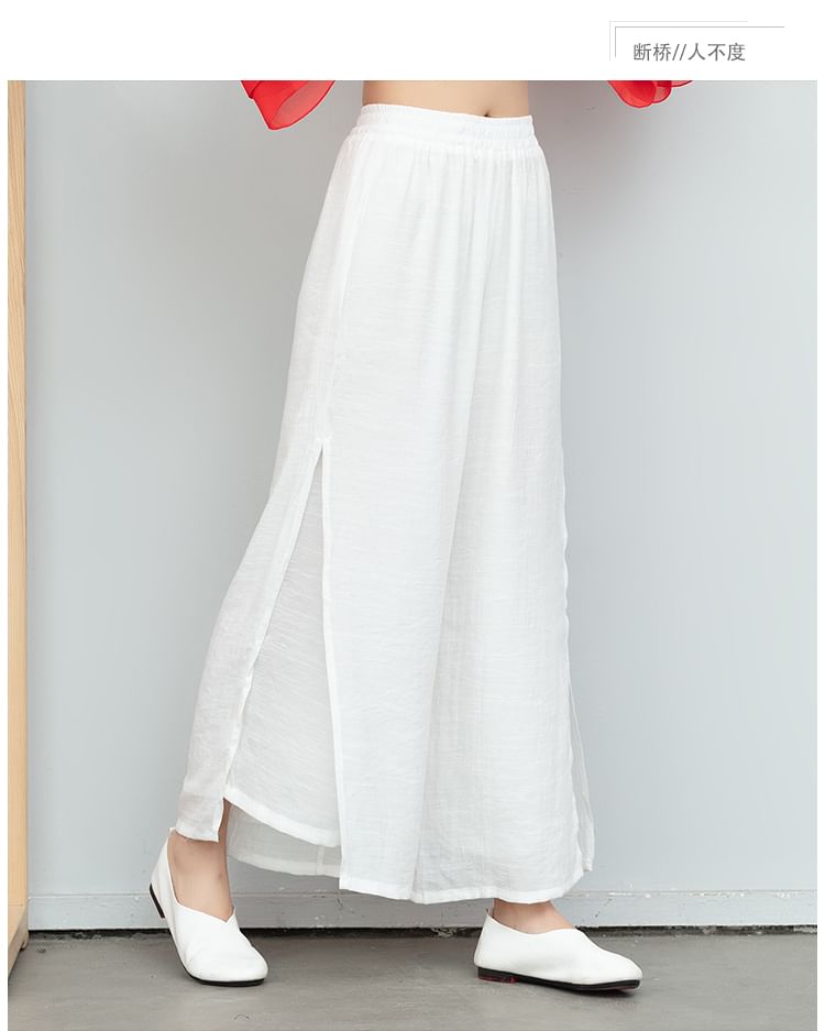 High Waist Layered Wide Leg Pants