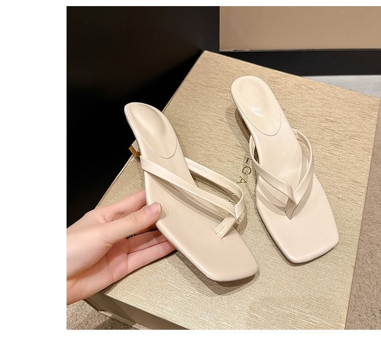 Kitten Heel Thong Sandals