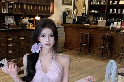 V-Neck Plain Flowy Cami Top / Maxi A-Line Skirt