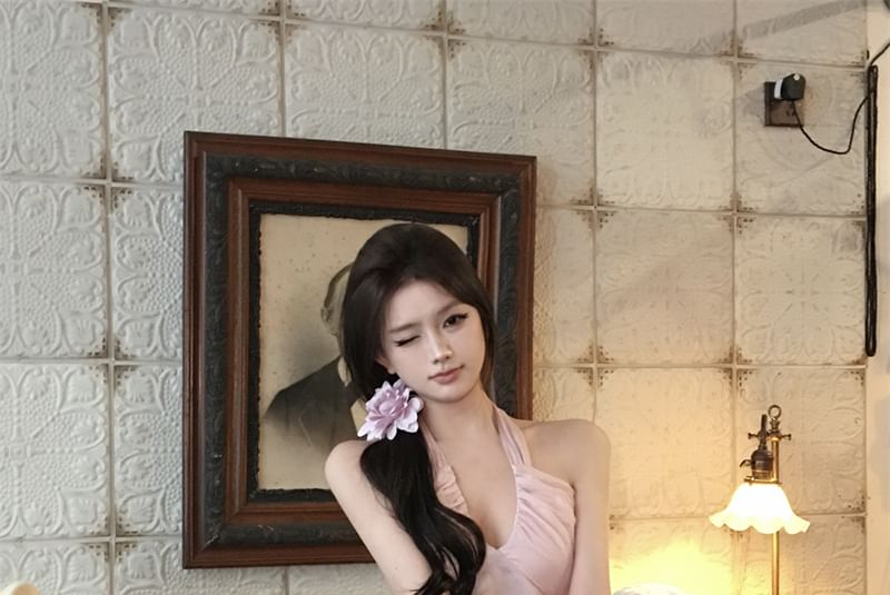 V-Neck Plain Flowy Cami Top / Maxi A-Line Skirt