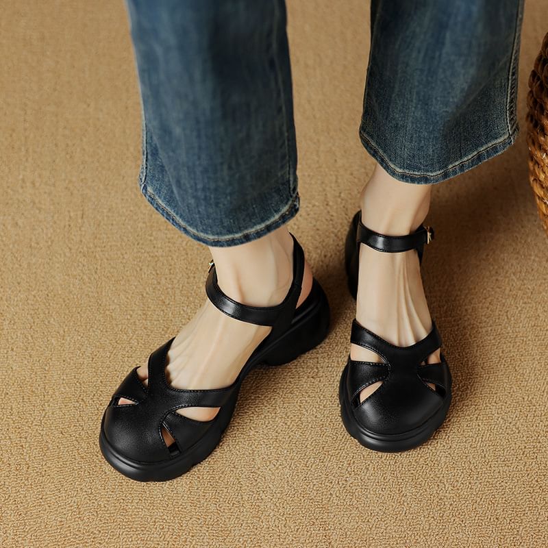 Cutout Platform Sandals